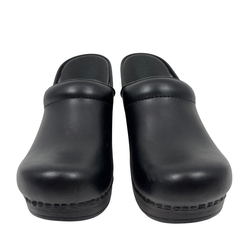 Dansko Professional Clogs 37 / 6.5 - 7 Cabrio Black Leather Slip On Shoes Nurse - Picture 2 of 12